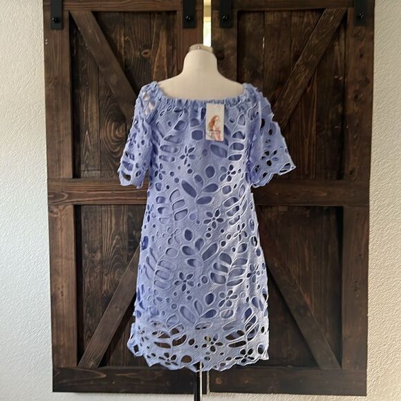 NWT PRETTYGARDEN Summer Off Shoulder Vintage Floral Lace Flare Short Sleeve Sm - Picture 3 of 12